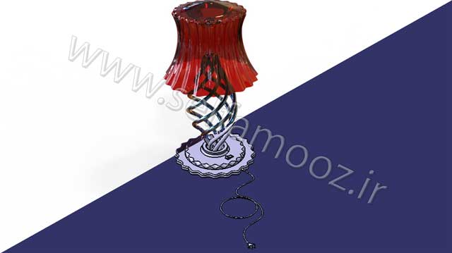 مدل سه بعدی چراغ خواب در کتیا