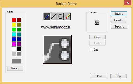 پنجره Button Image در اتوکد
