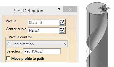 پنجره Slot Definition در کتیا