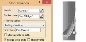 پنجره Slot Definition در کتیا