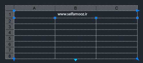 ویرایش جدول در اتوکد