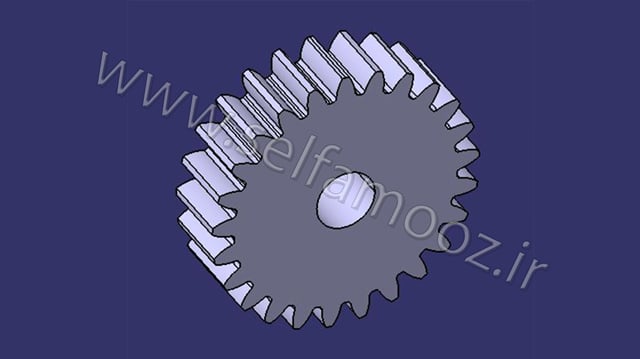 مدل چرخدنده ساده پارامتریک در کتیا