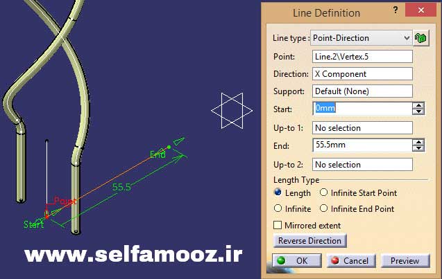 دستور Line و پنجره Line Definition