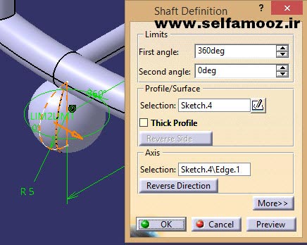 دستور Shaft و پنجره Shaft Definition