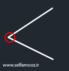 ترسیم نیمساز زاویه در اتوکد